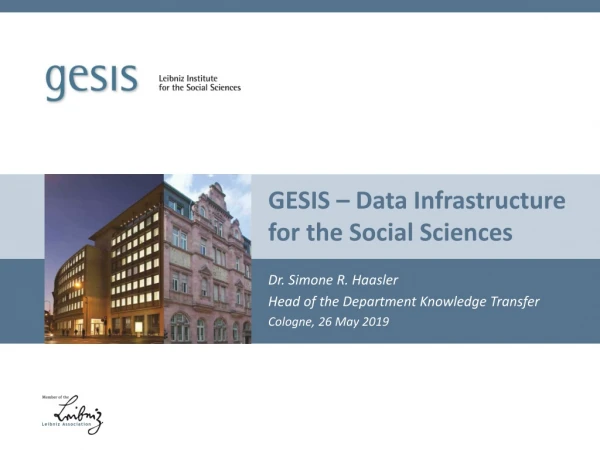 GESIS – Data Infrastructure for the Social Sciences