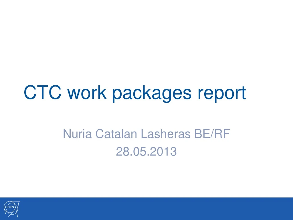 ctc work packages report