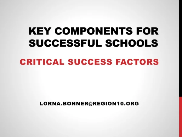 key components for successful schools