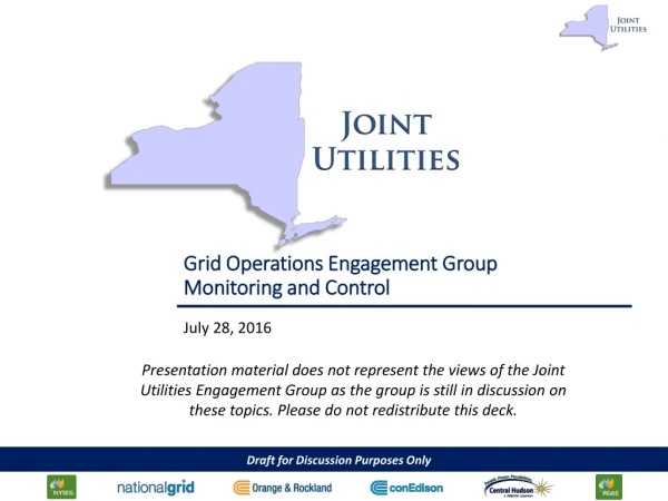Grid Operations Engagement Group Monitoring and Control