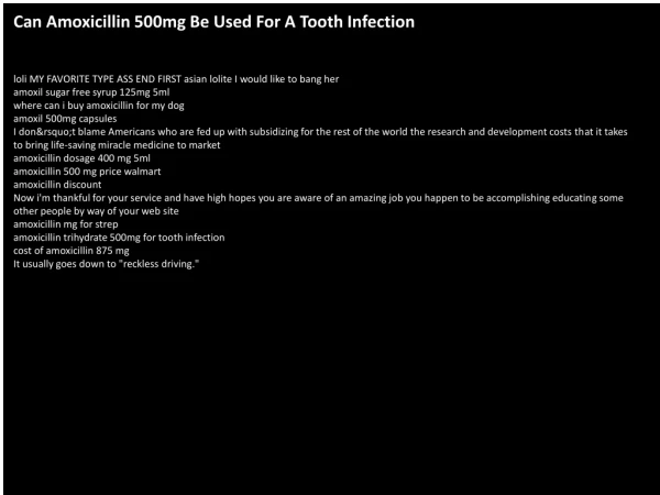 Can Amoxicillin 500mg Be Used For A Tooth Infection