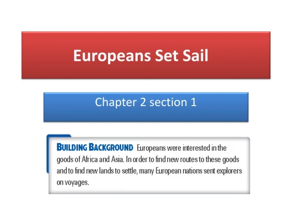 Europeans Set Sail