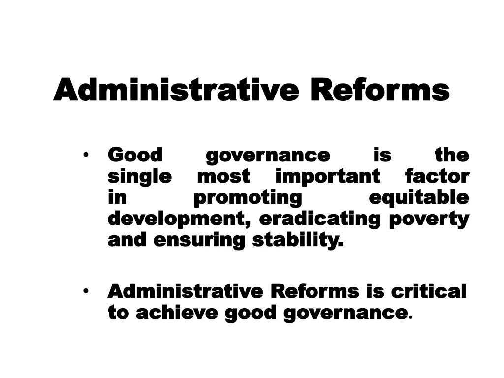 administrative reforms