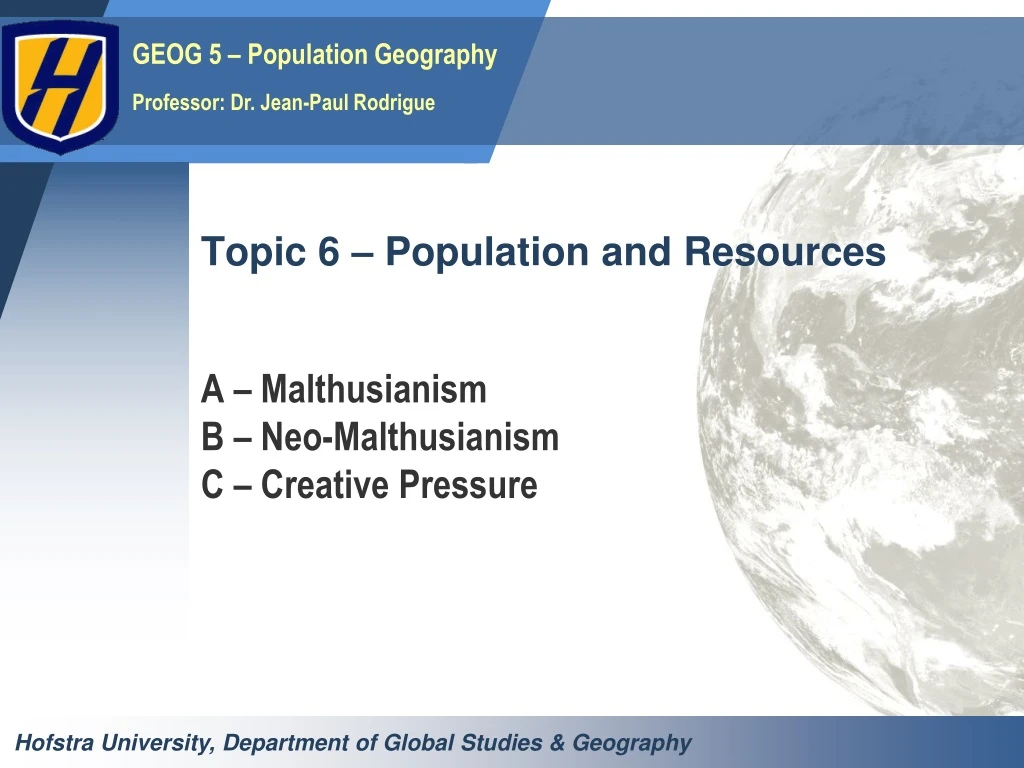 topic 6 population and resources