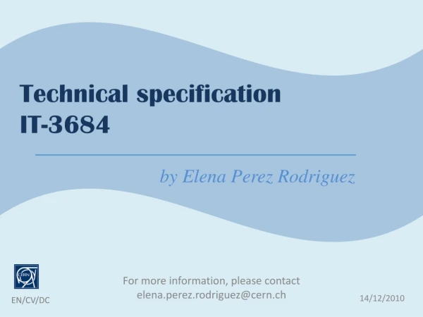 Technical specification IT-3684