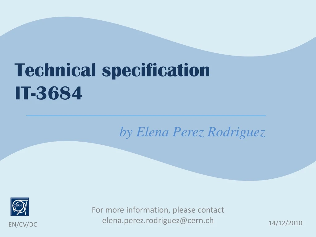 technical specification it 3684