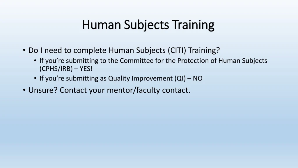 human subjects training