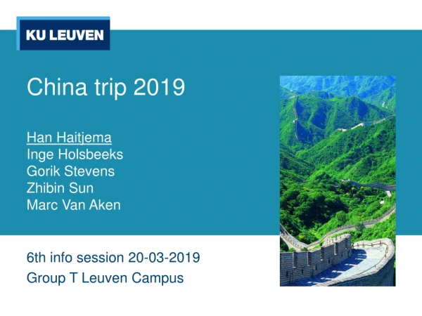 China trip 2019 Han Haitjema Inge Holsbeeks Gorik Steven s Zhibin Sun Marc Van Aken