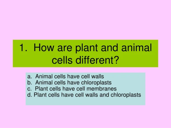 1. How are plant and animal cells different?