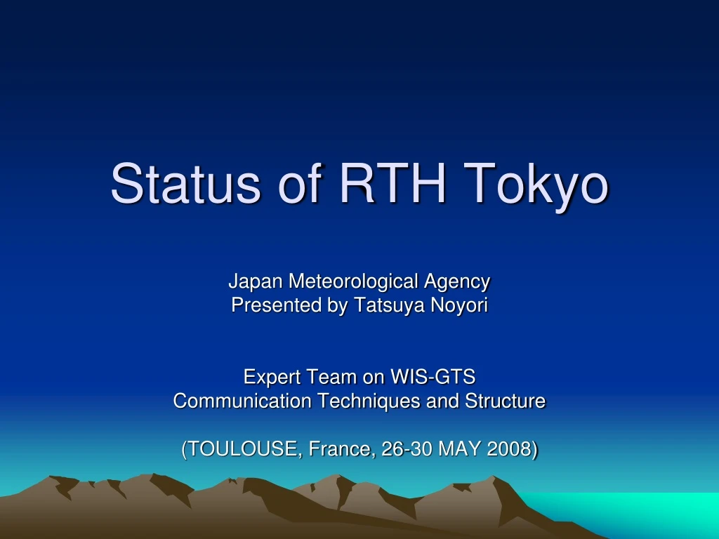 status of rth tokyo