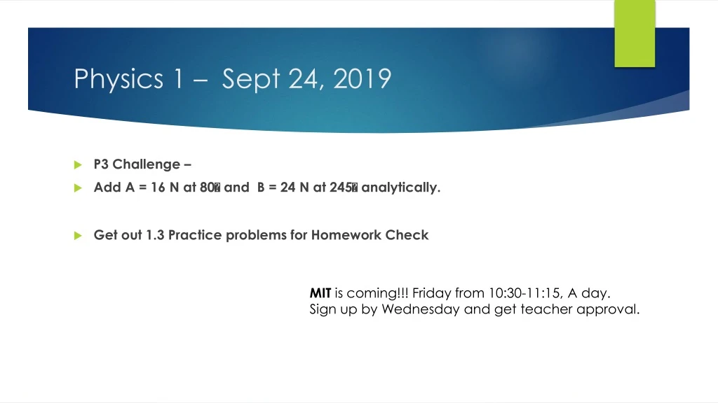 physics 1 sept 24 2019