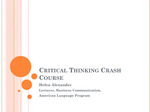 Critical Thinking Crash Course
