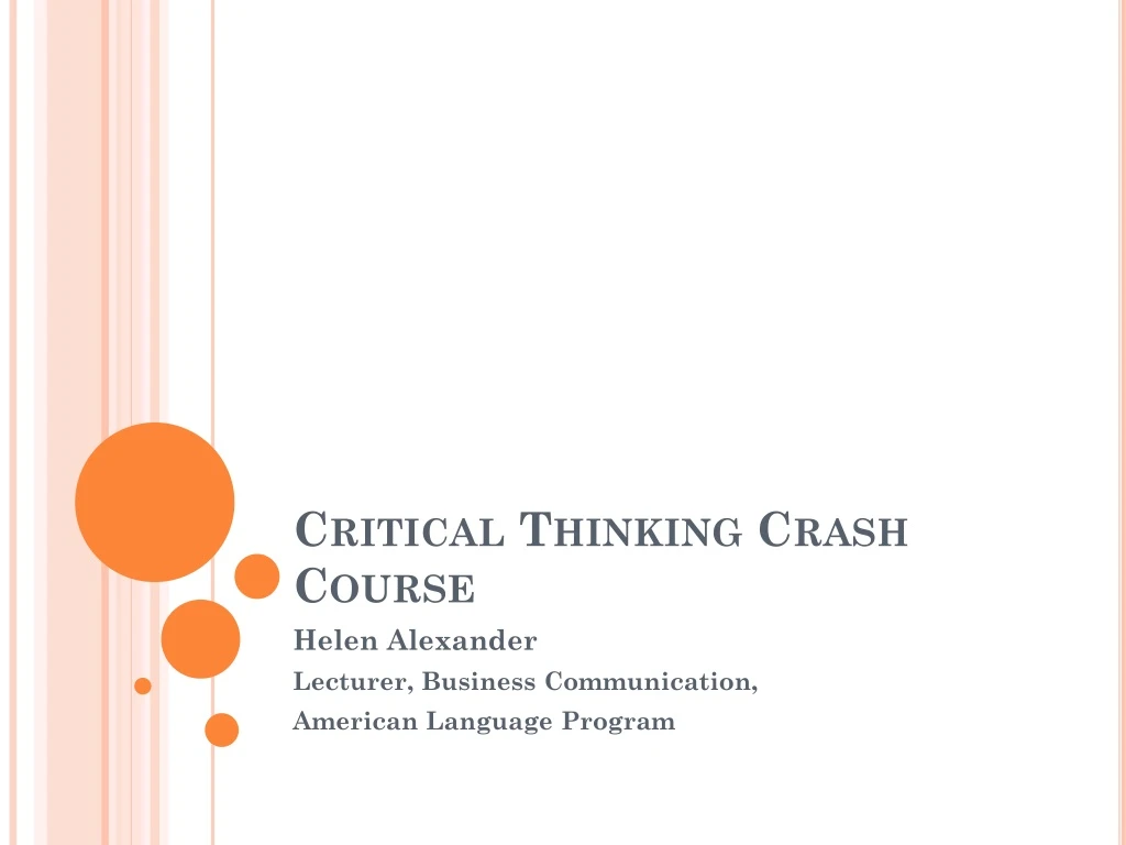 critical thinking crash course