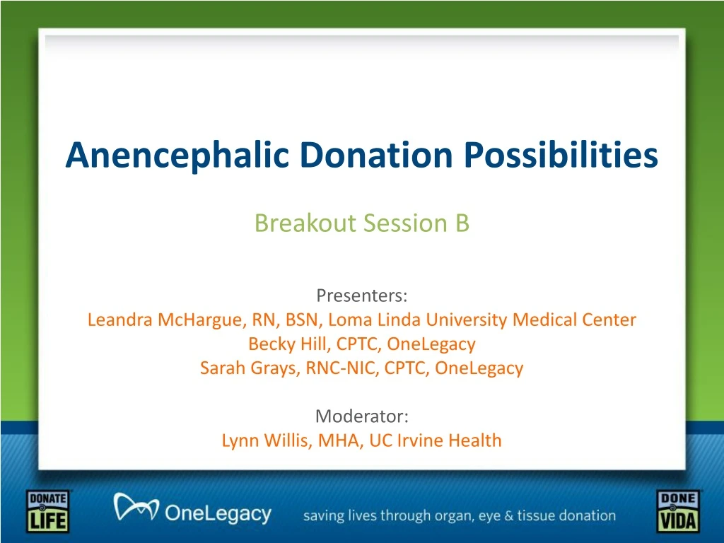 anencephalic donation possibilities