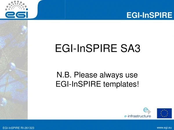 EGI- InSPIRE SA3
