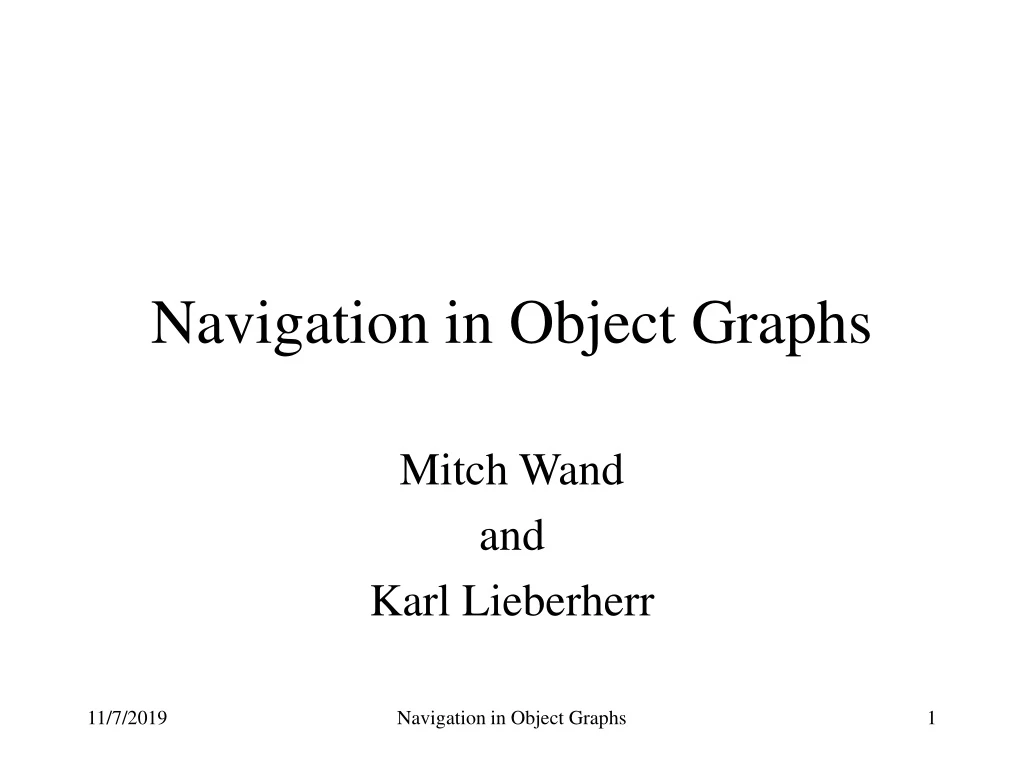 navigation in object graphs
