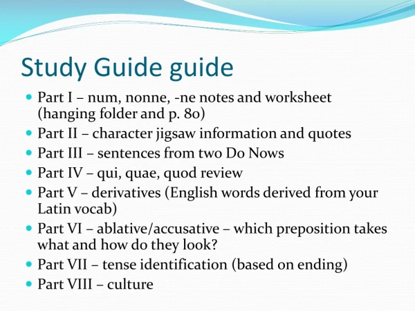 Study Guide guide
