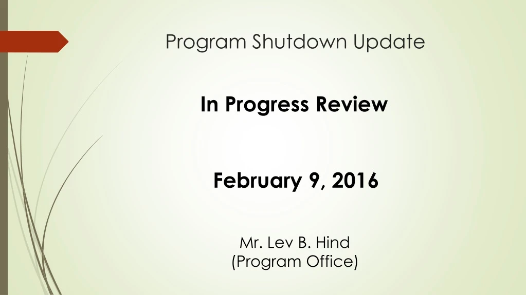 program shutdown update