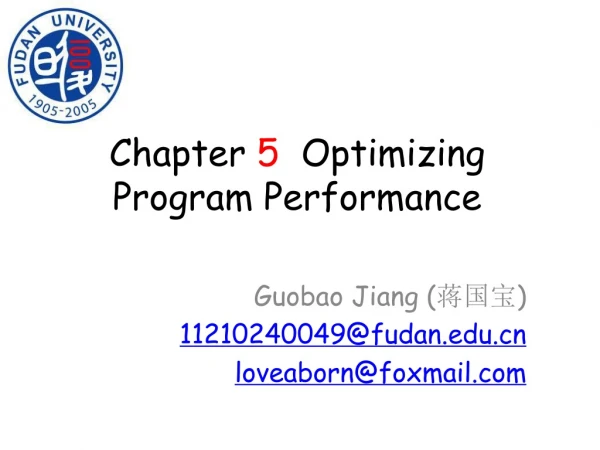 Chapter 5 Optimizing Program Performance