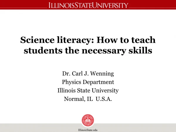 Science literacy : How to teach students the necessary skills