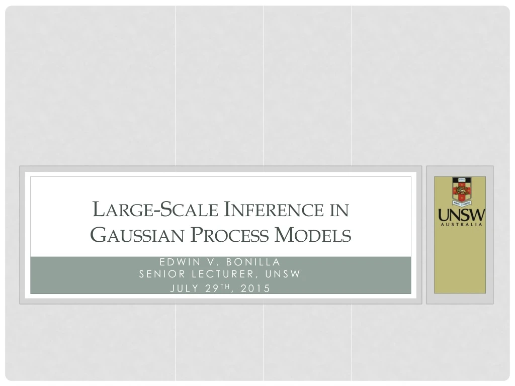 large scale inference in gaussian process models