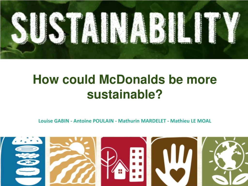 how could mcdonalds be more sustainable