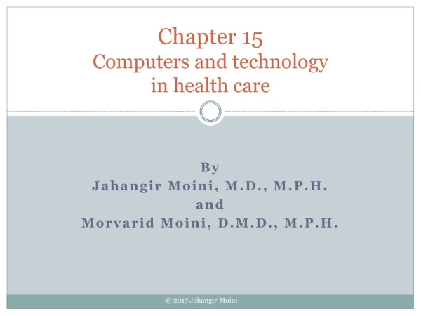 Chapter 15 Computers and technology in health care