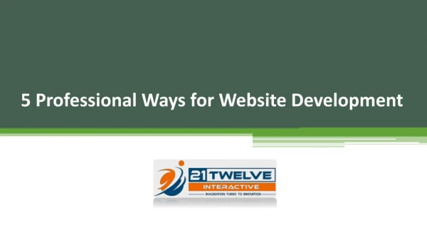 5 Professional Ways for Website Development