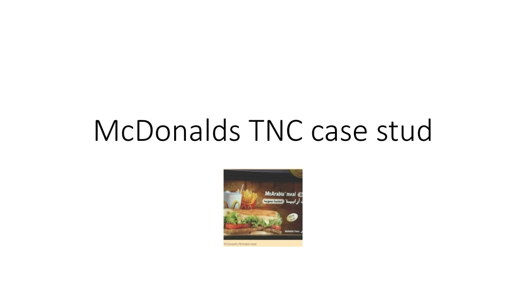 mcdonalds tnc case stud