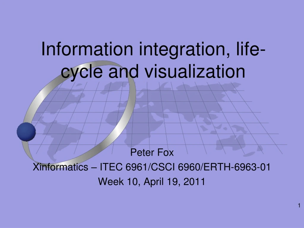 information integration life cycle and visualization