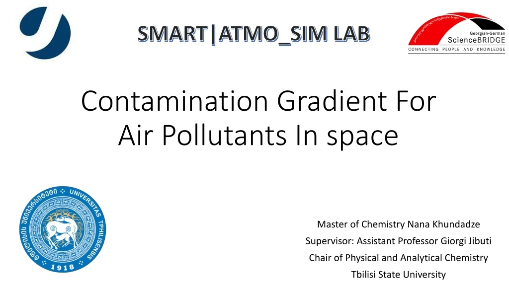 contamination gradient for air pollutants in space