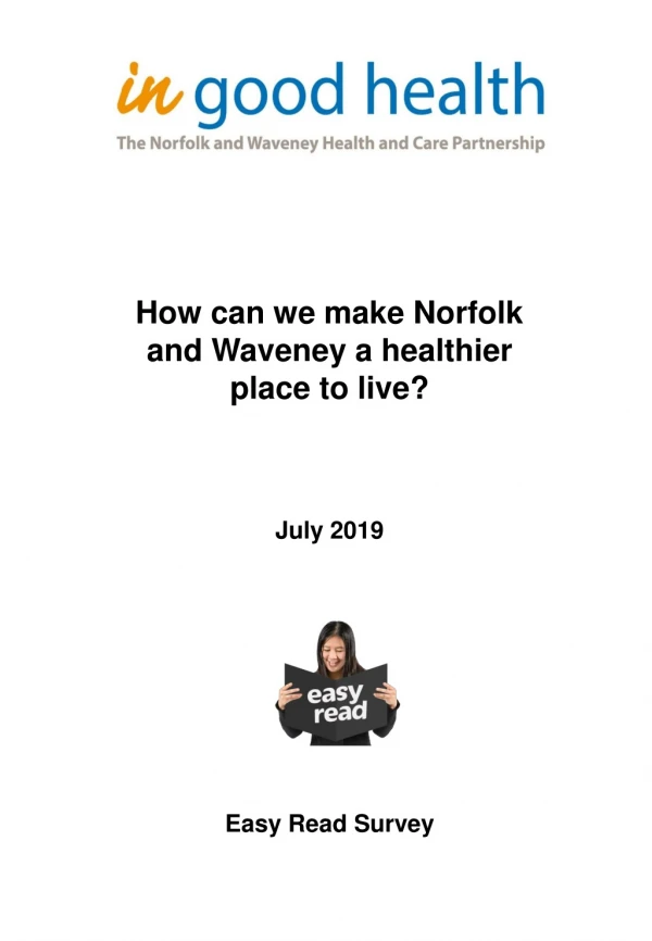 How can we make Norfolk and Waveney a healthier place to live?