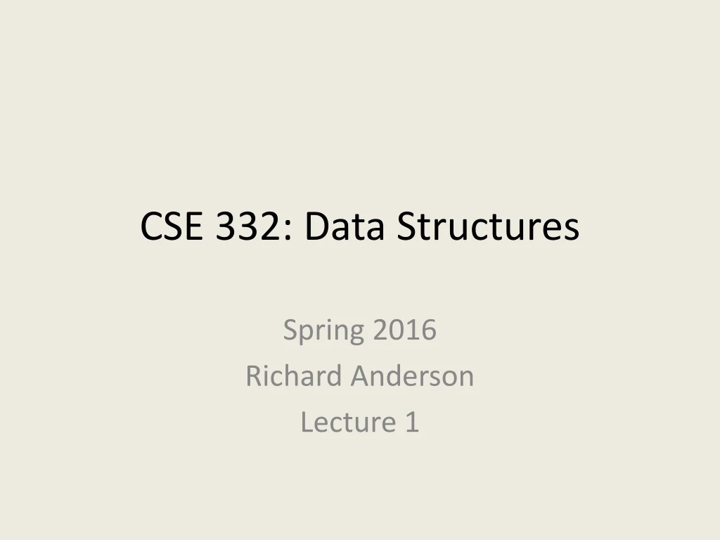 cse 332 data structures
