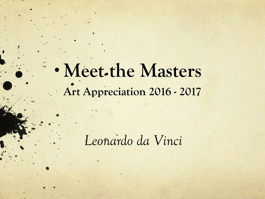 meet the masters art appreciation 2016 2017