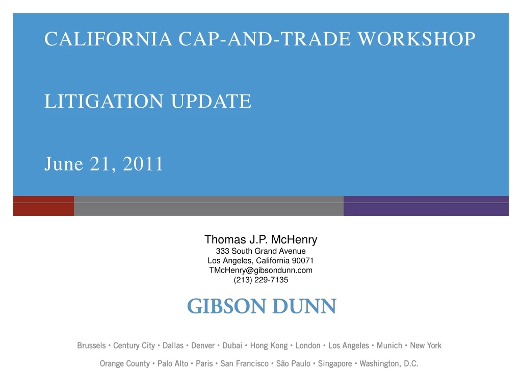 california cap and trade workshop litigation update june 21 2011