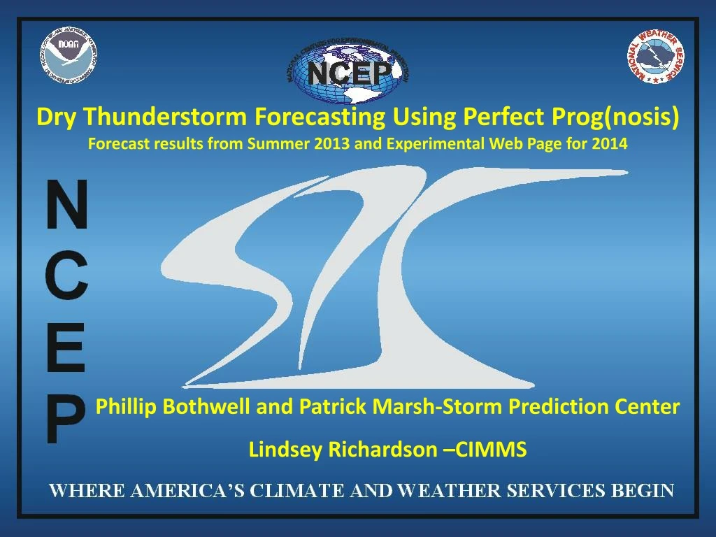 dry thunderstorm forecasting using perfect prog