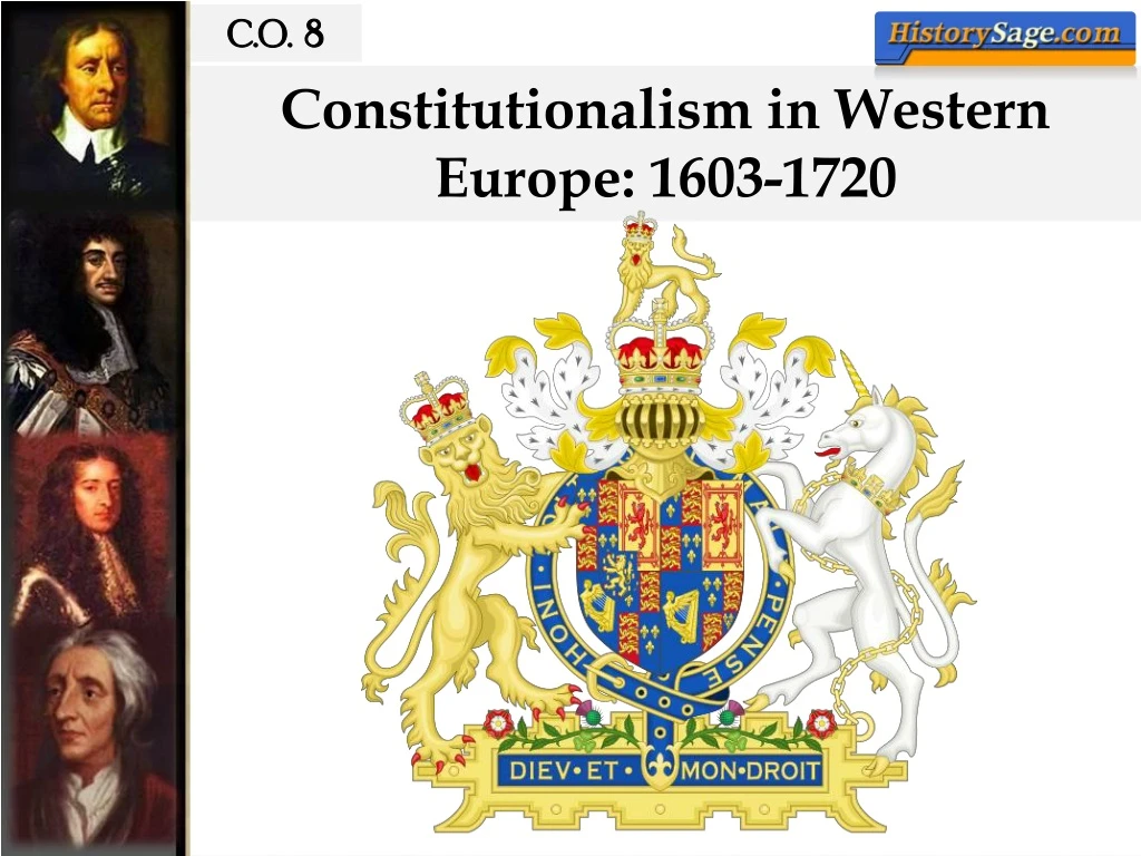 constitutionalism in western europe 1603 1720