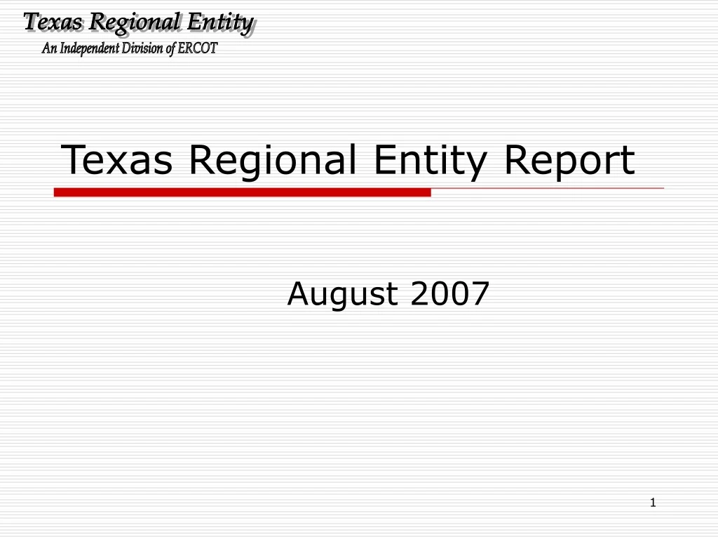 texas regional entity report