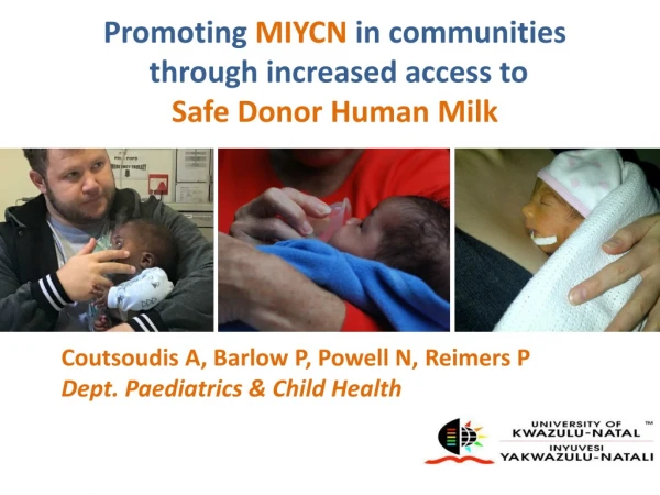 Promoting MIYCN in communities through increased access to Safe Donor Human Milk