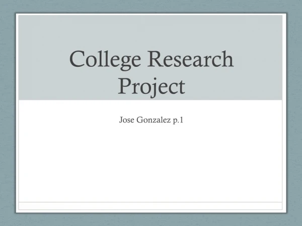College Research Project