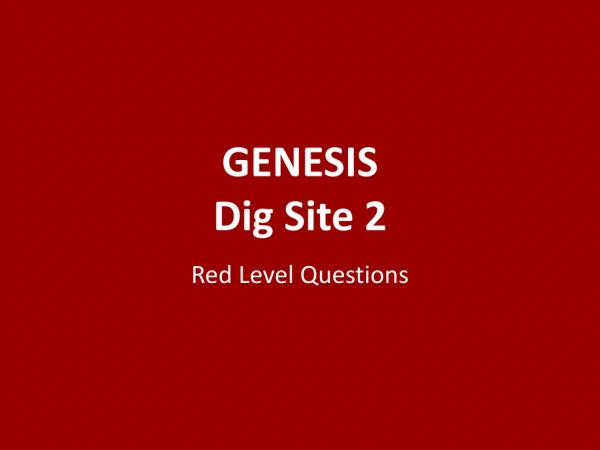 GENESIS Dig Site 2