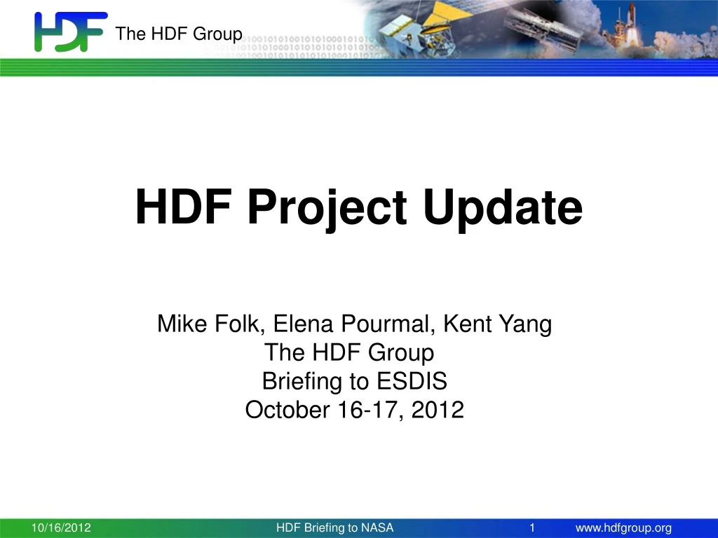 hdf project update