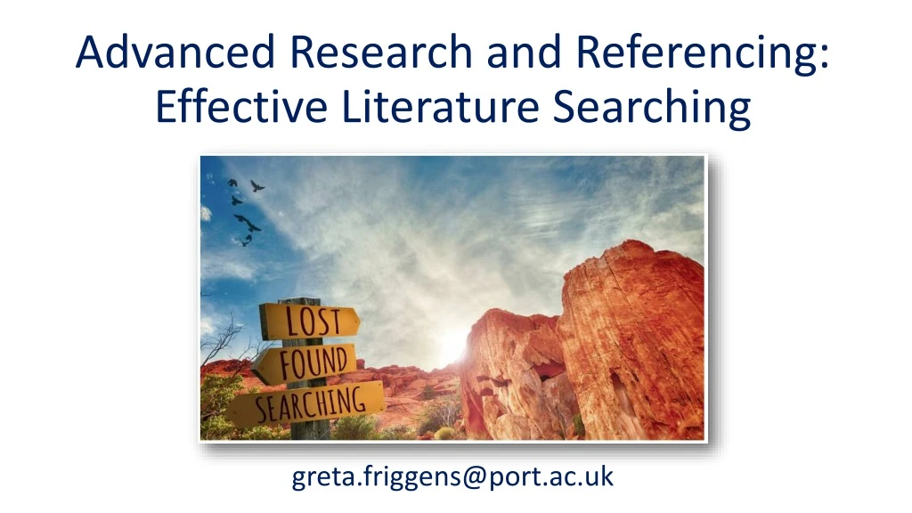 advanced research and referencing effective literature searching