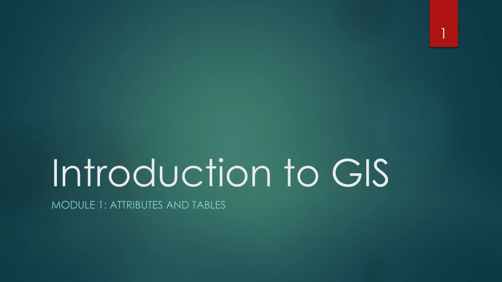 introduction to gis