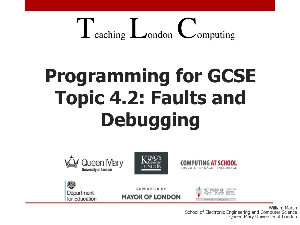 programming for gcse topic 4 2 faults and debugging