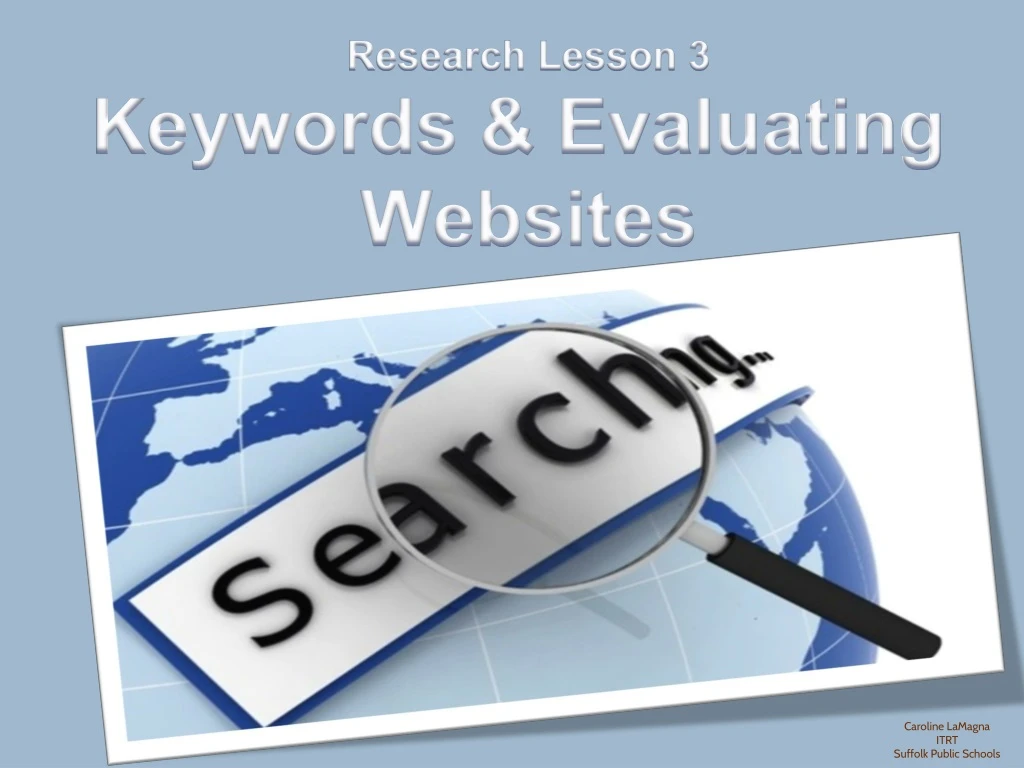 research lesson 3 keywords evaluating websites