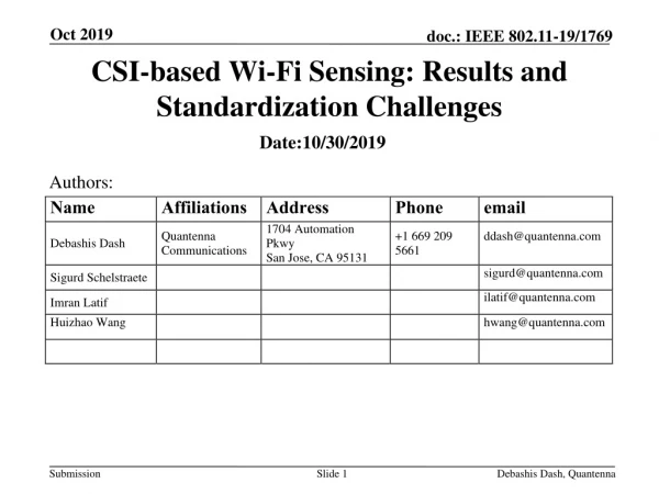 CSI-based Wi-Fi Sensing: Results and Standardization Challenges