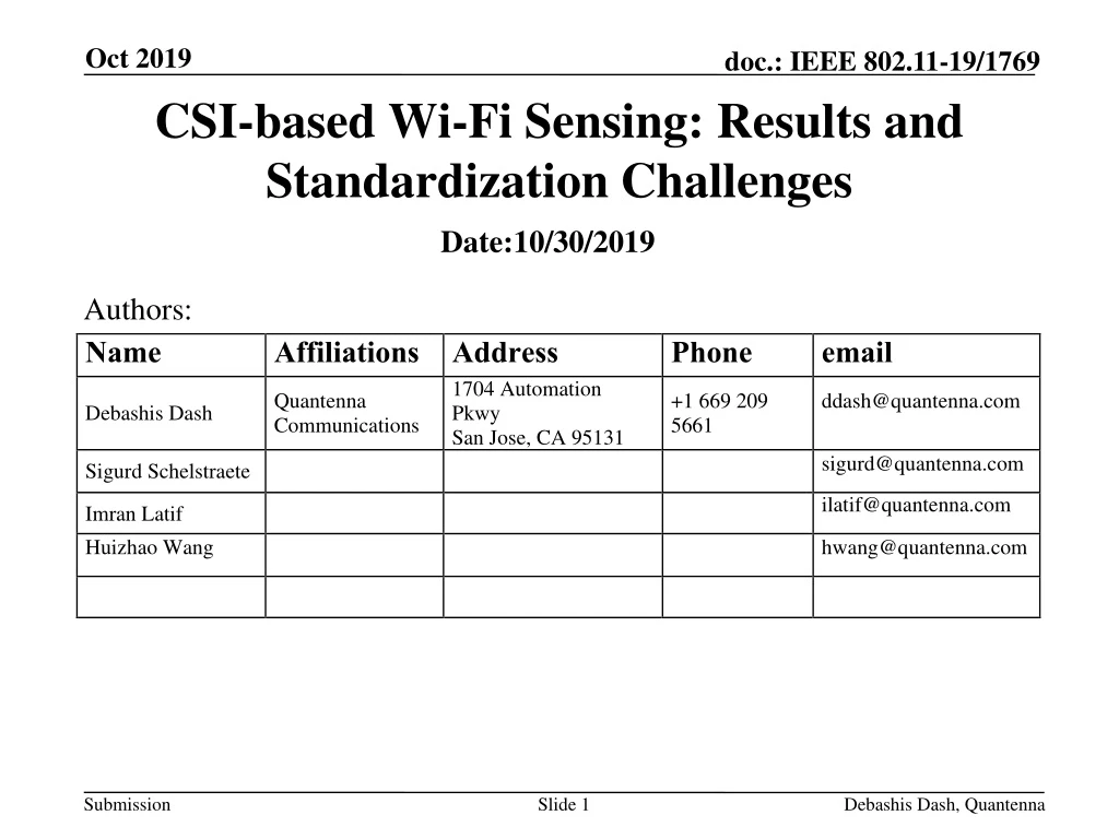 csi based wi fi sensing results and standardization challenges