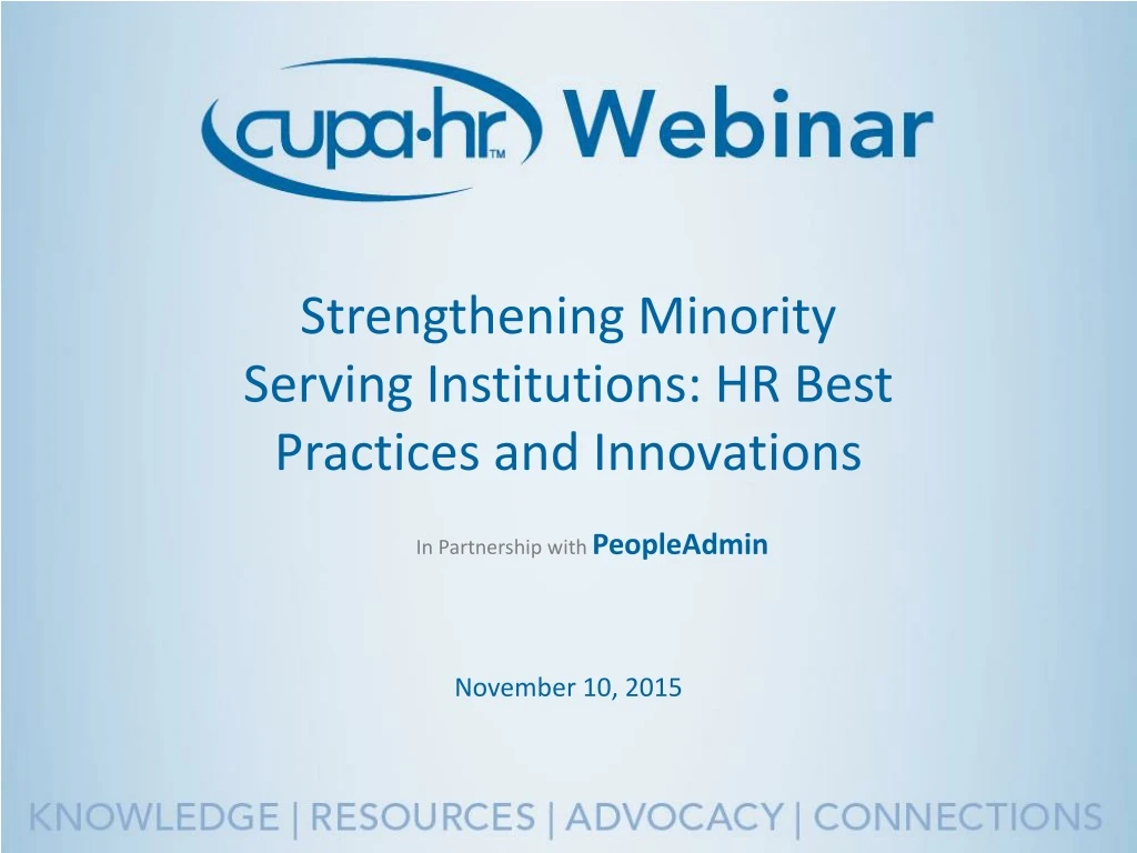 strengthening minority serving institutions hr best practices and innovations