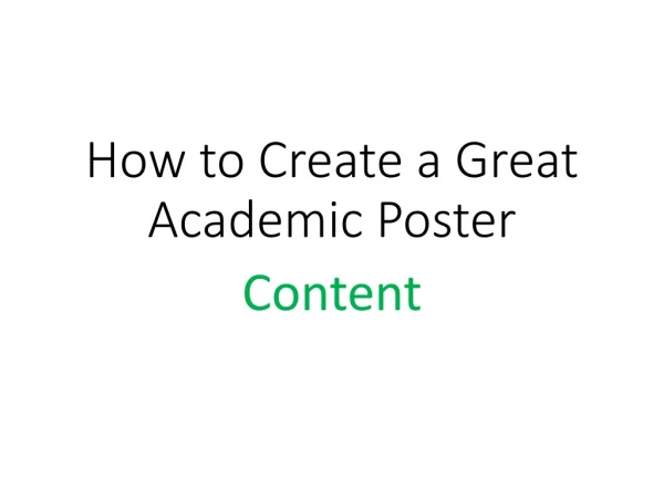 How to Create a Great Academic Poster